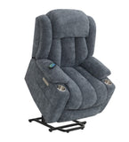 ZUN ACME Omarion Power Recliner w/Lift, Heating & Massage, Blue Velvet LV02996