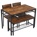 ZUN Dining Table Set for 4, Kitchen Table with 2 Chairs and a Bench, 4 Piece Kitchen Table Set for Small 78488543