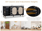 3-door vertical shoe cabinet particle board plastic rattan black frame original wood rattan 99856326