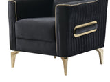Melody Modern Contemporary Velvet Fabric Upholstered Chair made with Wood & Iron in Black B009P294760