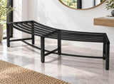 Black 141 x 35.5 x 40 cm 2-Seater Curved Iron Bench 26119926