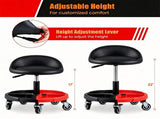 Adjustable Rolling Mechanic Stool with Backrest & Removable Tool Tray, 360&deg Swivel Lockable 17950819