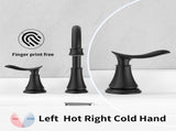 2-Handle 8 inch Widespread Bathroom Sink Faucet Matte Black Lavatory Faucet 3 Hole 360&deg Swivel 99411719