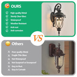 1-pack Classic Outdoor Wall Lantern, Black Vintage Wall Sconce with Bubble Glass, Weatherproof W1340P239408