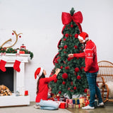 7.5 FT Artificial Christmas Tree with DIY 300 Warm White LED Lights, Hinged Xmas Pine Tree with 72285480