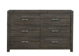 ZUN Dark Gray Finish 1pc Dresser of 6x Drawers Chrome Tone Handles Contemporary Design Bedroom Furniture B011P199392