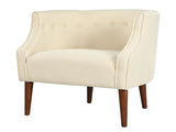 Modern Club Chair with Button-Tufted Back & Tonal Piping Contemporary Upholstered Tub Chair with N767P266718B