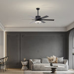 ZUN 52 Inch Indoor Modern LED Ceiling Fan with Light and Remote Control, 6 Blades , W1592123216