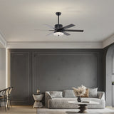 ZUN 52 Inch Indoor Modern LED Ceiling Fan with Light and Remote Control, 6 Blades , W1592123216