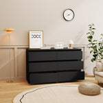 ZUN Black Large 6 drawers chest of drawer dressers table W1320P178441