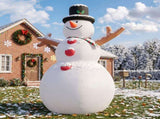 12.5FT Tall Snowman with Branch Arms, 2 LEDs Rotating Color Light, 210D Polyester, US Plug 21109506
