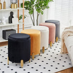 ZUN Round Ottoman Foot Stool with 23Qt Storage Velvet Footrest Stool Vanity Stool Chair Support 300lbs 69417072