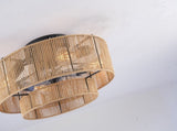 20" Double Tier Rope Caged Flush Mount Ceiling Fan with Light Kit ,With Remote W3596P460468