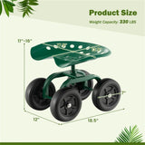 360&deg Garden Rolling Workseat with Swivel Seat and Adjustable Height 95861323