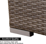 2 Pieces Patio Furniture Sets with Coffee Table PE rattan Water Resistance - Grey B082P195473