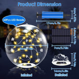 2 Pack Outdoor Solar Pool Lights, LED Light Up Balls with Remote, 3200K Warm Glow, 3 Lighting Modes 73295815