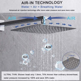 Shower System Shower Faucet Combo Set Wall Mounted with 12" Rainfall Shower Head and handheld shower T3177P269149