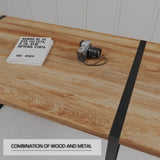 59 " dining table modern industrial rectangular MDF natural wood , 4-6 people, 1.5" thick 88929839