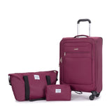 3-Piece Set ,Softshell Suitcase Spinner Wheels Terylene Polyester W284P197004