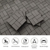 Wood Plastic Composite Deck Tiles Set of 20pcs, Composite Decking Resist Rust, Water, Weather, 66017214
