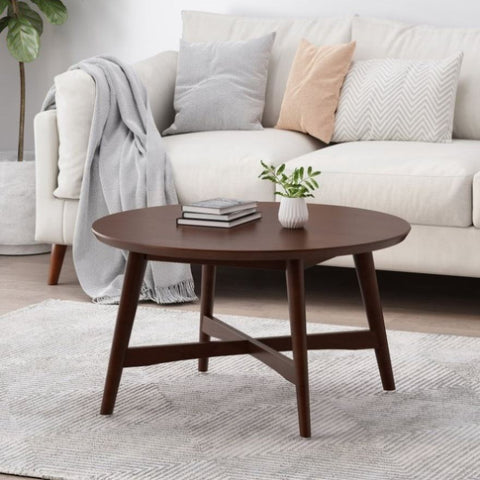 ZUN [Ship to Canada only]ROUND COFFEE TABLE WITH X-CROSS BASE N825P201227