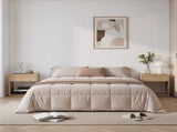 Mid-century modern bedside set, 2 pieces, with storage drawers and open shelves, bedroom side W1706P465308