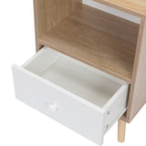 Mid-Century Wood Nightstand Set of 2, Bed Sofa Side Table with Drawer and Shelf, Modern End Table W2181P147509