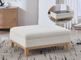 33.86"W Upholstered Wood Base Storage Ottoman With Reversible Lid Coffee Table, Foot Stool Square W3118P283463