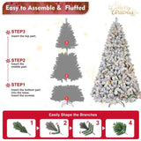 Artificial 4ft Flocked Christmas Tree with 366 PVC Branch Tips, Pine cone*21pcs, 150L Colorful led, 62315672