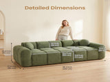 98.4" Extra Large Compression, Corduroy Cloud Puff Couch for Living Room, 3-Seater Upholstered W5515P477307