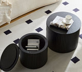 ZUN Nested table set 2 pieces, MDF coffee table set Living room/lounge area, black W2085123990