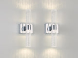 Contemporary Crystal Wall Light, Chrome Finish with Bubble Crystal, 2-Light Sconce for Bathroom, W1340P225796