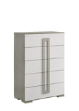 Olivia Contemporary Style 5-Drawer Chest Made with Wood in White B009P241739