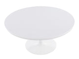 Dakota Industrial Dining Table in White Steel and White Wood by LumiSource B202P223341