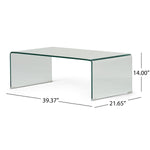 ZUN COFFEE TABLE 12MM TEMPERED BENT GLASS 57674.00