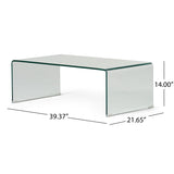 ZUN COFFEE TABLE 12MM TEMPERED BENT GLASS 57674.00