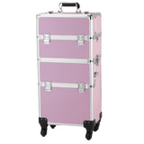 ZUN 3 in 1 Aluminum Cosmetic Makeup Case Tattoo Box Pink 40894344