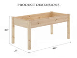 Raised Garden Bed - Cedar Planter with Non-Woven Liner, Bottom Drainage,-Inch Height, 48 x 24 x 49167473