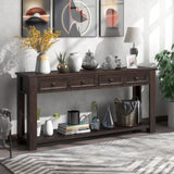 ZUN Console Table/Sofa Table with Storage Drawers and Bottom Shelf for Entryway Hallway 81278734