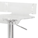 Clear and Chrome Adjustable Swivel Stool B062P181303