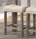 Sora Button Tufted Counter Height Saddle Stool, Set of 2, Taupe T2574P164820