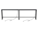 2 Pack 39.4" Narrow Console Sofa Table with Power Outlets and USB Ports, Long 49566916