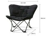 Micro Suede Fabric Butterfly Folding Chair, Black 89121815