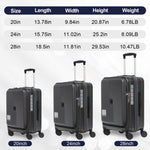 ZUN Luggage,with front opening,TSA approved lock,hardshell suitcase,Grey W2880P208361