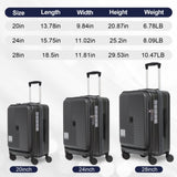 ZUN Luggage,with front opening,TSA approved lock,hardshell suitcase,Grey W2880P208361