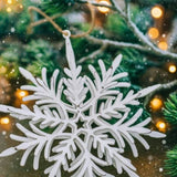 6PCS Set 6.1" Christmas Tree Decorations Snowflake Hanging Ornaments Holiday Party Supplies, Rustic 12994101