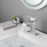 Waterfall Spout Bathroom Faucet,Single Handle Bathroom Vanity Sink Faucet W2287P185569