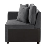 Grey Left Facing Loose Back Accent Chair B062P186460
