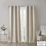 Tonal Printed Faux Silk Total Blackout Curtain Panel Pair B03599836