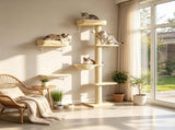Beige 3-in-1 Cat Wall Shelves for Climbing & Sleeping 08448041